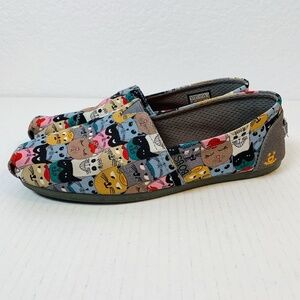BOBS From Skechers Scratch Party Cats Women's 6.5 Memory Foam Quirky Cat Shoes